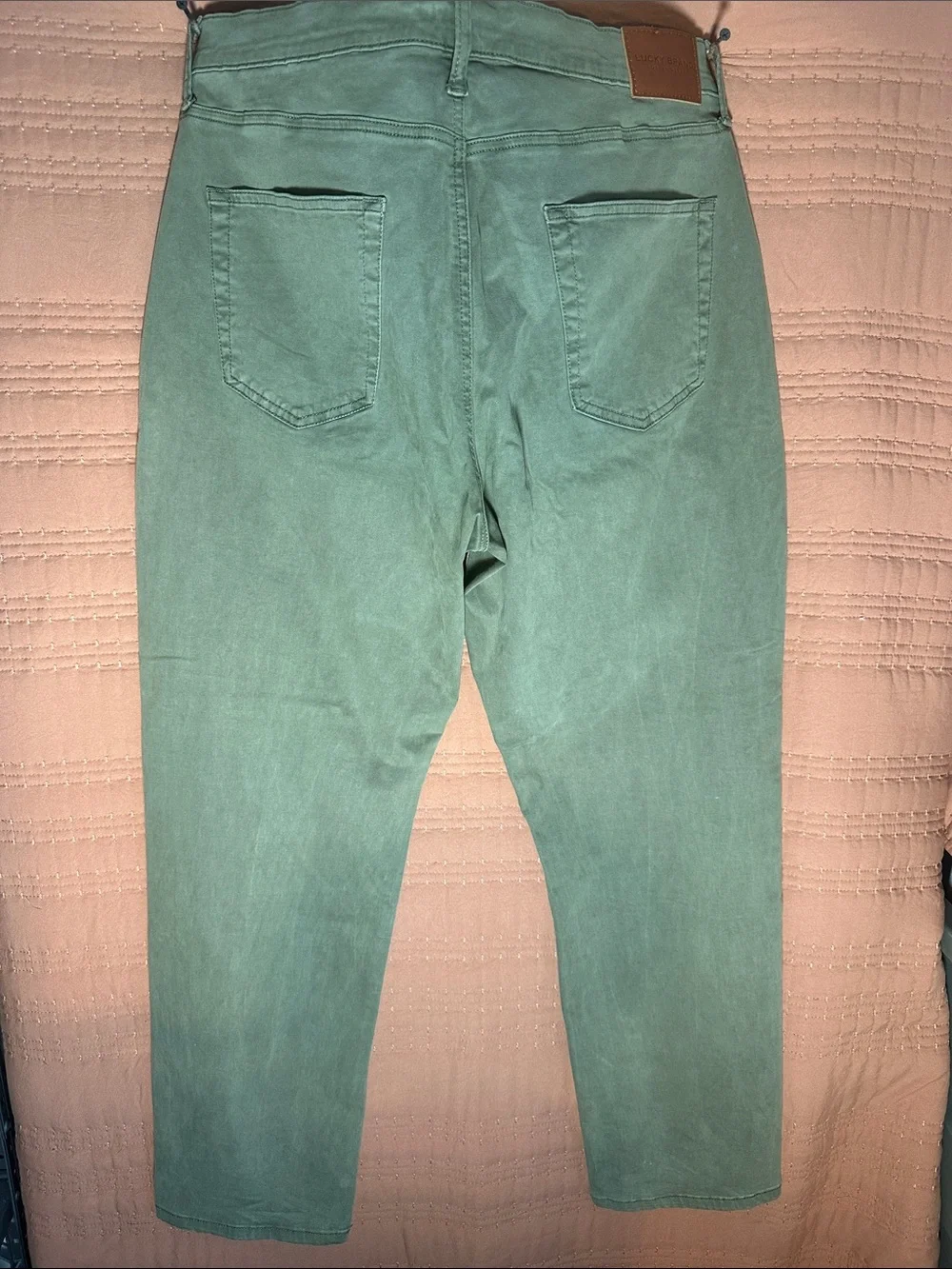 Lucky Brand Olive Green Slim Chinos for Men